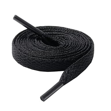 CCSOFTIME 3 Pairs Flat Black Shoe Laces for Sneakers, Shoe Laces for Converse Jordan 11 Air Force 1 Athletic Shoes, 5/16" Shoestrings (Black-47in)