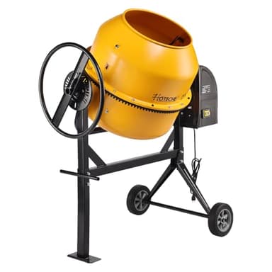 Hoteche 850W Electric Cement Mixer - 7.1 Cu.Ft Portable Concrete Mixer - Heavy Duty Construction Mixer for Concrete, Mortar & Stucco