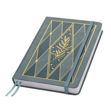 Crein Lynh Dot Grid Journal with 160GSM Thick Paper, 192 Pages, A5 Dotted Notebook for Work, School, Travel | 180° Lay Flat, Foil Stamped Cover, Elastic Band, 2 Bookmarks & Inner Pocket,Dark Green