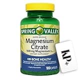 Spring Valley Magnesium Citrate, 100mg, 100 Count Rapid-Release Capsules, Magnesium Citrate Supplement