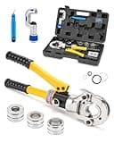 CHANHYD Hydraulic Copper Tube Fittings 1/2, 3/4, 1" Press Crimping Tool Kit Pex Pipe Crimper Pressing Pliers Stainless PEX Press Sleeves for Copper Pipe with Pipe Cutter