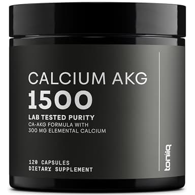 Toniiq 1500mg Ultra High Purity Ca AKG Supplement - 99%+ Highly Purified and Bioavailable Calcium Alpha-Ketoglutarate - Calcium AKG Longevity Supplement - 120 Ca-AKG Vegetarian Capsules
