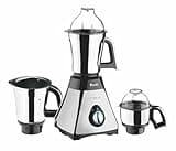 Preethi Steele 3-Jar Mixer Grinder, 550-Watt, Silver