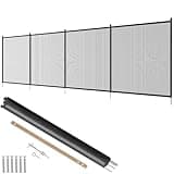VEVOR Pool Fence, 4 x 12 FT Pool Fences for Inground Pools, Removable Pool Fencing, Easy DIY Installation Swimming Pool Fence, 340gms Teslin PVC Pool Fence Mesh Protects Kids and Pets