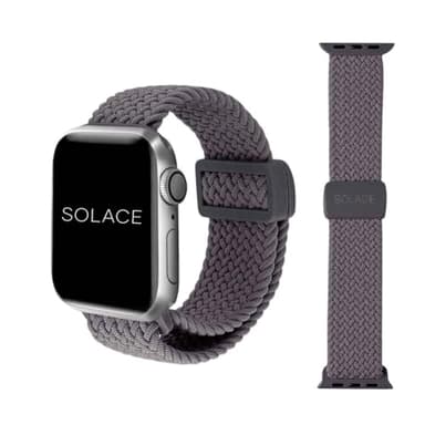 Solace Bands Imperium Adapt Wide Adjustable Nylon Braided Watch Band - Compatible with All Apple Watches - Solace Apple Watch Bands for Women & Men - Smart Watches Band Series 11-1, Ultra, SE