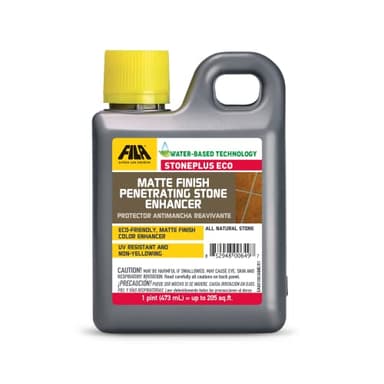 FILA Surface Care Solutions, STONEPLUS ECO, Stone Sealer Color Enhancer, Water Based Paver Sealer, Ideal for All Natural Stone: Travertine, Granite, Slate; Outdoor Enhancing Sealer, Matte Finish, 1Pt