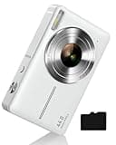 Camkory Digital Camera, Camera for Kids, FHD 1080P Point and Shoot Camera with 32GB Card 16X Zoom Anti Shake, Compact Small Camera Gift for Boys Girls Kids, White