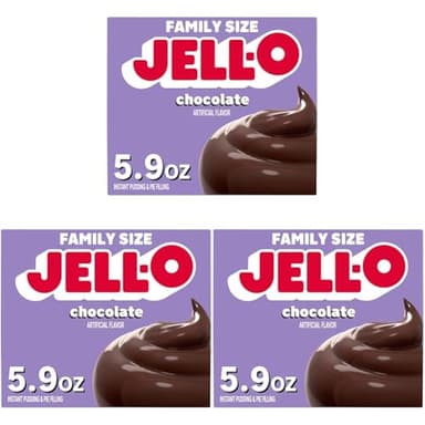 Jell-O Chocolate Instant Pudding & Pie Filling Mix, 5.9 oz Box, As Seen on TikTok (Pack of 3)