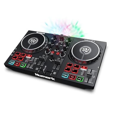 Numark Party Mix II DJ Controller with Lights, 2 Decks, Mixer, Audio Interface and Serato Lite
