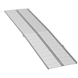 HOMCOM Wheelchair Ramp 10FT, Foldable Aluminum Threshold Ramp with Non-Slip Surface and Handle, 600lbs Weight Capacity, Suitcase Handicap Ramp for Home, Doorways, Curbs, Steps