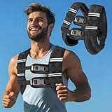 Weighted Vest with Two Adjustment Straps for Men Women, 12Lb Weight Vest with Reflective Stripes for Workout, Strength Training, Running, Fitness, Muscle Building, Weight Loss, Weightlifting