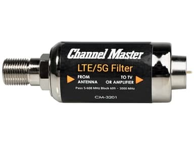 Channel Master LTE/5G Filter – Reduces Pixelation & Signal Issues from LTE, 4G, 5G Interference, Indoor/Outdoor Use, Built-in O-Ring for Weather Protection, Enhances OTA Digital HDTV Signal Quality