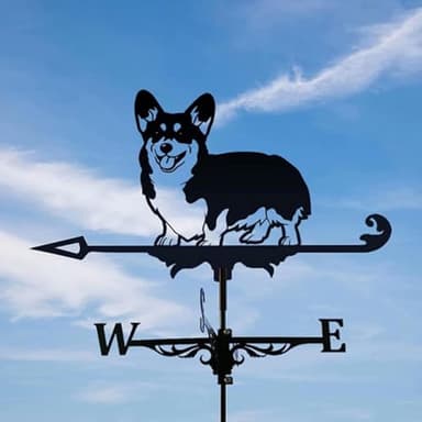 TIECHUINIUB Weather vanes for Roofs,Corgi weathervane,Outdoor Wind Direction Indicators,Roof,Garden,Mountain,Courtyard Decor Wind Vane,Farm Wind Vane,Cast Iron Weather Vane-Dig B