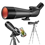 Nexiview 25-75x80 HD Spotting Scope with 64in Tripod and Upgraded Phone Adapter, Clear Image with BAK4 Prism Spotting Scopes for Target Shooting, Bird Watching, Hunting, Wildlife Viewing（Black）
