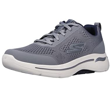 Skechers Men's Go Walk Arch Fit Idyllic Sneaker, Grey/Navy, 12