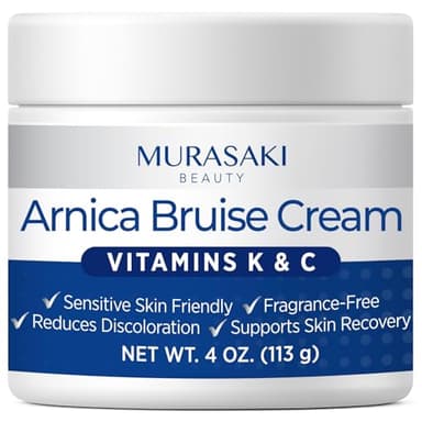 Arnica Bruise Cream Extra Strength: Fast Healing for Bruising and Swelling on Thin & Sensitive Skin - Enriched with Arnica Montana & Vitamins K, C & E - Daily Care for Teens, Adults & Seniors 4oz