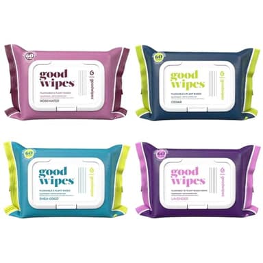 goodwipes Flushable Wipes - Extra Large Adult Wet Wipes For Women & Men - Bathroom Essentials - Sewer & Septic Safe - Variety Pack, 240 Count (4 Packs)