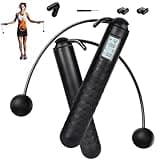Cordless Gravity Jump Rope, Skipping Weighted Jump Rope With Counter, Adjustable Ropeless Jump Ropes Calorie Counter For Fitness, Home, Indoor Outdoor Exercise, Workout, Gym, Black
