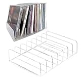 Bazyrock 2 Pack Acrylic CD Display Rack & Storage Organizer, Holds up to 14 Standard CD Cases for Media Shelf Organization