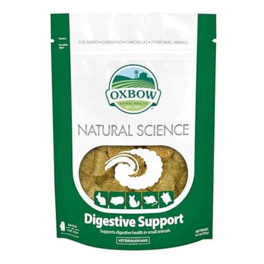 Oxbow Natural Science Digestive Support, High Fiber Supplement for Rabbit & Guinea Pig, Made with Timothy Hay, Includes Chicory Root, Ginger Root, Chamomile, Made in USA, 4.2 oz Bag