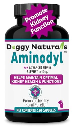 Aminodyl™ Kidney Support Supplement 1100mg for Dogs - Supports Natural Kidney Function with Amino Vastly Promotes Health, Wellbeing & Vitality of Kidneys 120 Sprinkle Capsules. Made in U.S.A