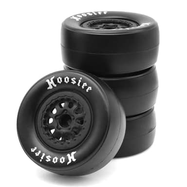 Chanjorlin 1/10 RC Short Course Racing Truck Tires and Plastic Wheels 12mm Hex Off Road Drag Smooth Tyres OD 105mm for 1:10 Truck Car TRAXXAS Slash 4X4 2WD Redcat Rc4wd Axia ARRMA SENTON 3S Losi 4PCS