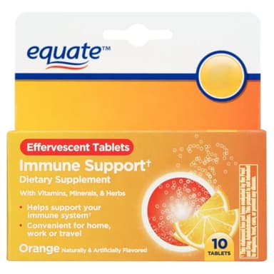 AGILIPET Equate Vitamin C 1000 mg Effervescent Tablets, Orange Flavor with Zinc & 13 Vitamins, 10 Count Sticker