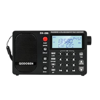 QODOSEN DX-286 Portable Radio, with TEF6686 Automotive Chip,LW,AM, FM, Shortwave,Data System(RBDS/RDS),Antenna Attenuator,Antenna Switch, AMP Switch,1000 Presets,Tone Switch,Clock/UTC/Alarm/Sleep