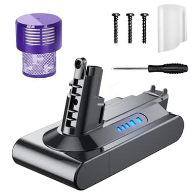 TURPOW Advanced 25.2V 7.0Ah Replacement for Dyson V10 Battery SV12 Compatible with Cyclone V10 Animal V10 Absolute V10 Fluffy V10 Allergy Vacuum, with Filter and Brush