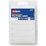 Avery File Folder Labels, 5/8" x 2-3/4", White, Non-Printable, 156 Blank Labels Total (6141)