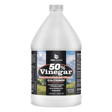 Belle Chemical 50% Pure Concentrated Vinegar – 12.5x Stronger – Indoor and Outdoor Cleaner (1 Gallon)