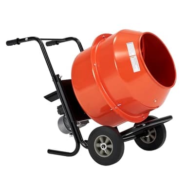 SPECRAFT 4.9 Cu.Ft. Electric Cement Mixer, 375W Portable Wheelbarrow Concrete Mixing Machine with 140L Drum, 110V Motor for Mortar, Stucco, and Feed