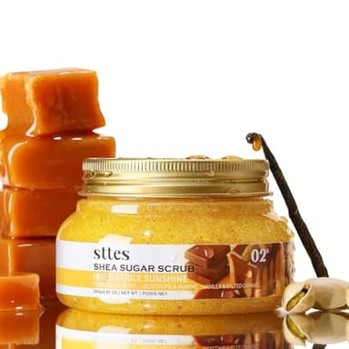 Sttes Smell Rio Shea Sugar Body Scrub 02 (Irresistible Sunshine) – Pistachio & Salted Caramel Scent Shower Treatment 250g