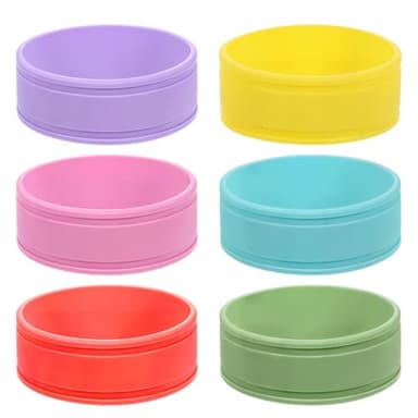 6 PCS Silicone Baby Bottle Labels for Daycare, Bottle Labels Daycare Reusable, Reusable Writable Baby Bottle Label for Write Name/Date Label, Anti-Slip Water Bottle Name Bands for Newborn