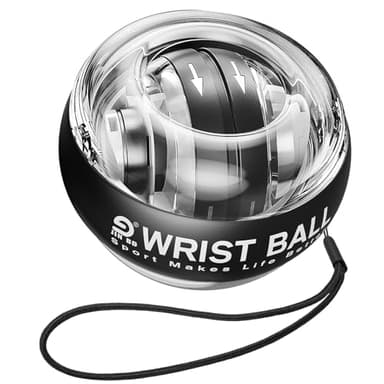 JIN BD Wrist Trainer Ball Auto-Start Gyroscopic Forearm Exerciser Gyro Ball for Strengthen Arms, Fingers, Grip and Muscles Black （No Light）