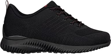 CALTO Men's Invisible Height Increasing Elevator Shoes - Black/Red Ultra Lightweight Sporty Sneakers - 2.6 Inches Taller - Q211 - Size 11 D(M) US