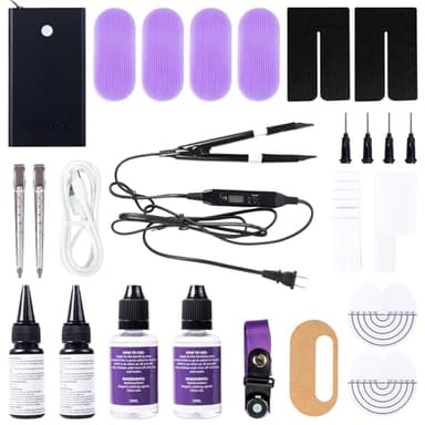 V light Hair Extensions Kit, V-Light Extension Remover Machine, V-Light Glue 20ml * 2, V Light Glue Remover Solution 20ml * 2(black machine kit 2+2)