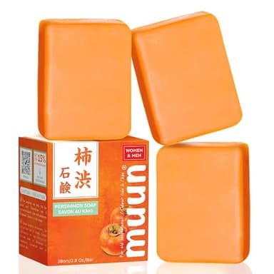 Muun Persimmon Soap Pack 3 For Old People Smell, Odor Control - Japanese Deodorant Soap, Deodorizing Body Wash, Smooth Deeply Cleansing - Body Odor Eliminator