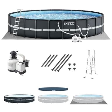 Intex Ultra XTR Deluxe Above Ground Swimming Pool Set, Includes Cartridge Sand Filter Pump, SuperTough Puncture Resistant, Rust Resistant, 24' x 52"