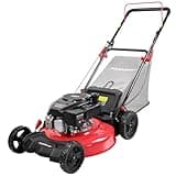 PowerSmart Gas Lawn Mower 21-Inch 144 cc OHV Engine 3-in-1 Push Mower with Bagging