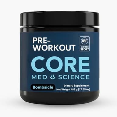 Core Med Science Pre Workout Powder for Men & Women - Low Stim with Caffeine, L-Citrulline, Beta Alanine & Alpha GPC for Clean Energy, Focus & Pumps - NSF Certified for Sport - Bombsicle, 30 Servings