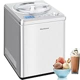 Homtone Ice Cream Maker 2.64 Quart for Making Homemade Soft Ice Cream,Gelato,Sorbet within 60 min,Keep Cooling for 2H,No pre-Freezing Automatic Ice Cream Machine with Compressor