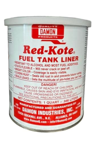 RED KOTE FUEL TANK LINER, GAS TANK SEALER, FUEL TANK SEALER 1 QT. STOPS RUST, CORROSION AND LEAKS