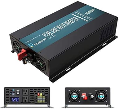 WZRELB 5000W 48V 120V Pure Sine Wave Power Inverter with 2 AC Outlets,Car Inverter