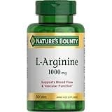 Nature’s Bounty L-Arginine 1000mg for Supporting Blood Flow and Vascular Function – Non-GMO, Gluten Free, 50 Tablets