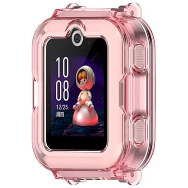 E ECSEM Compatible with Huawei Watch Kids 4 Pro Screen Protective Case,Scratch Proof Soft TPU Shockproof Bumper Case Replacement for Huawei Watch Kids 4 Pro Smartwatch Accessories (Pink)