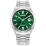 Citizen Men's Automatic Tsuyosa Sport Luxury Watch, Silver-Tone Stainless Steel, Green Dial, 3 Hand with Date, 42 Hour Power Reserve (Model: NJ0150-56X)