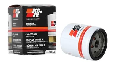 K&N Premium Oil Filter: 20,000 Mile Engine Protection with Wrench Off Nut: Compatible with Select TOYOTA/LEXUS/SUZUKI/CHEVROLET Vehicle Models (See Product Description for Select Models), HP-1003