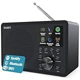 Internet Radio for Home with WiFi and FM | DSP Speaker Perfect for Bedroom, Kitchen, and Living Room Use | FM, Spotify Connect, Multi-Alarm, Frontier Oktiv App Control | Majority Touro