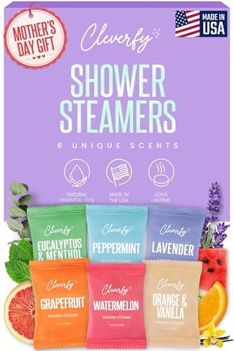 Cleverfy Shower Steamers Aromatherapy - Mother’s Day Gifts for Mom, Wife, Grandma - 30th, 40th, 50th & 60th Birthday Gifts for Women, Her, Best Friend, Daughter, Sister, Teens & Girlfriend - 6 Tablets